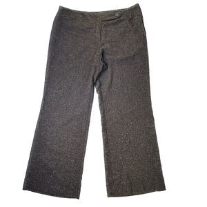 J Jill Tweed Dress Pants Womens Size Petites 14 Brown Textured Wool Pockets